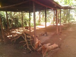 The old kitchen beingreplaced in Tanzania