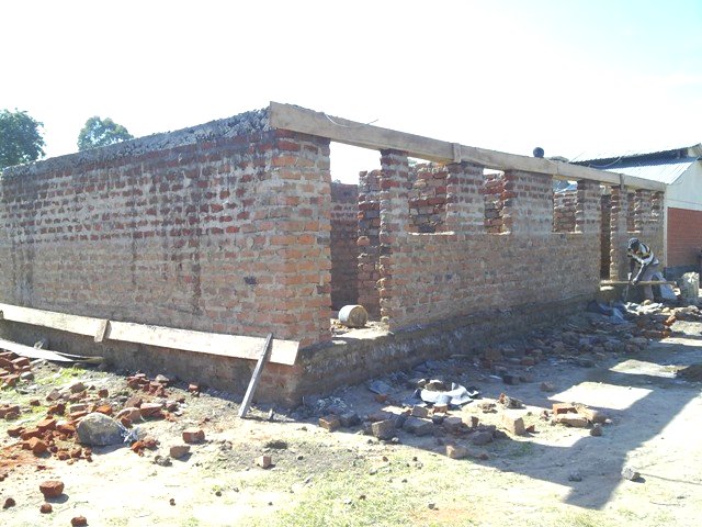 The children�s home building almost at roof height 