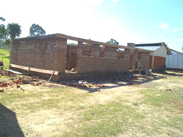 The children�s home building almost at roof height 