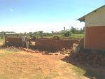Starting to build the walls of the first building of the James Murray Children�s Home in Kenya