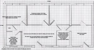 Initial draft plans for the first building at the James Murray Children's Home in Kenya
